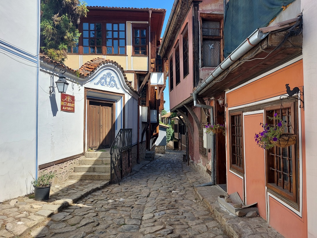 Foto en casco histórico de Plovdiv, casa Stambolyan, Bulgaria