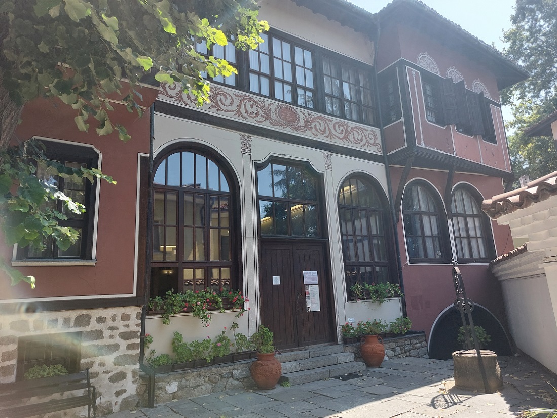 Foto en casco histórico de Plovdiv, casa Balabanov, Bulgaria