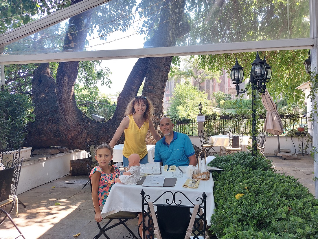 Foto en casco histórico de Plovdiv, restaurante Filipopolis, Bulgaria