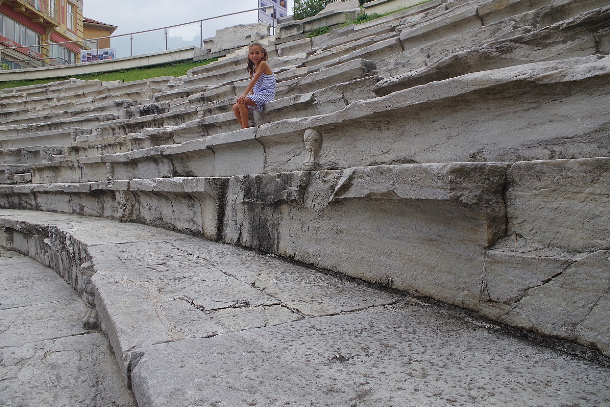 Foto casco histórico de Plovdiv, estadio romano, Bulgaria