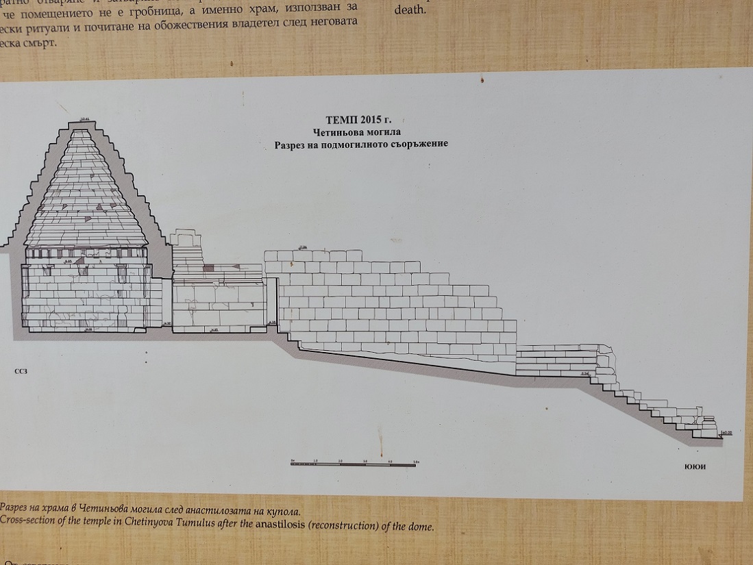 Foto tumba túmulo tracia de Chetinyova Mogila, Starosel, Bulgaria